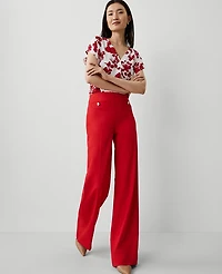 Ann Taylor The Petite Button Trim Sailor Wide-Leg Pant Women's