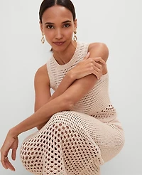 Ann Taylor Crochet Pencil Skirt Size Small Sand Shell Women's