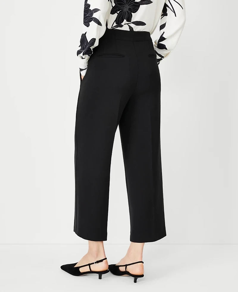Ann Taylor The Kate Wide Leg Crop Pant Size 8 Black Women's