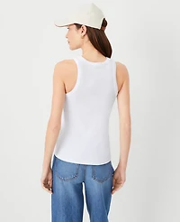 Ann Taylor Ribbed Tank Top Size XS White Women's