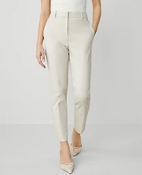 Ann Taylor The High Rise Everyday Ankle Pant Stretch Cotton Tahini Women's