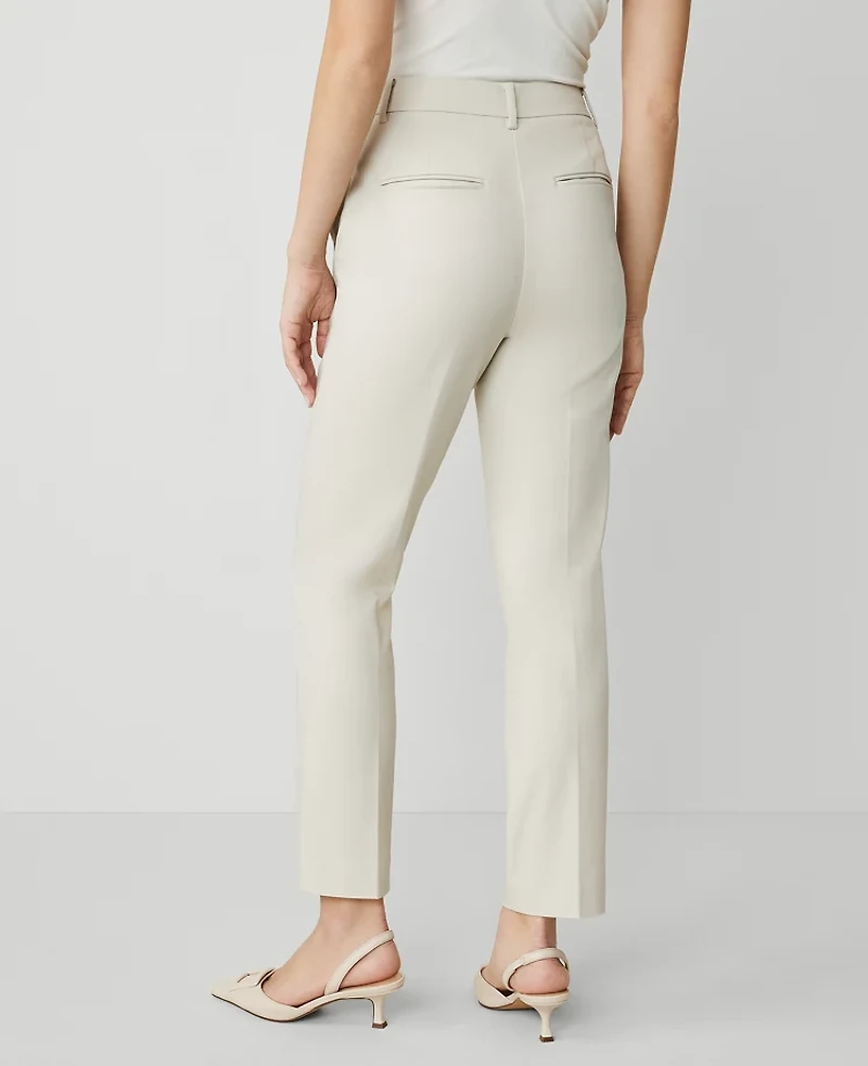 Ann Taylor The High Rise Everyday Ankle Pant Stretch Cotton Tahini Women's