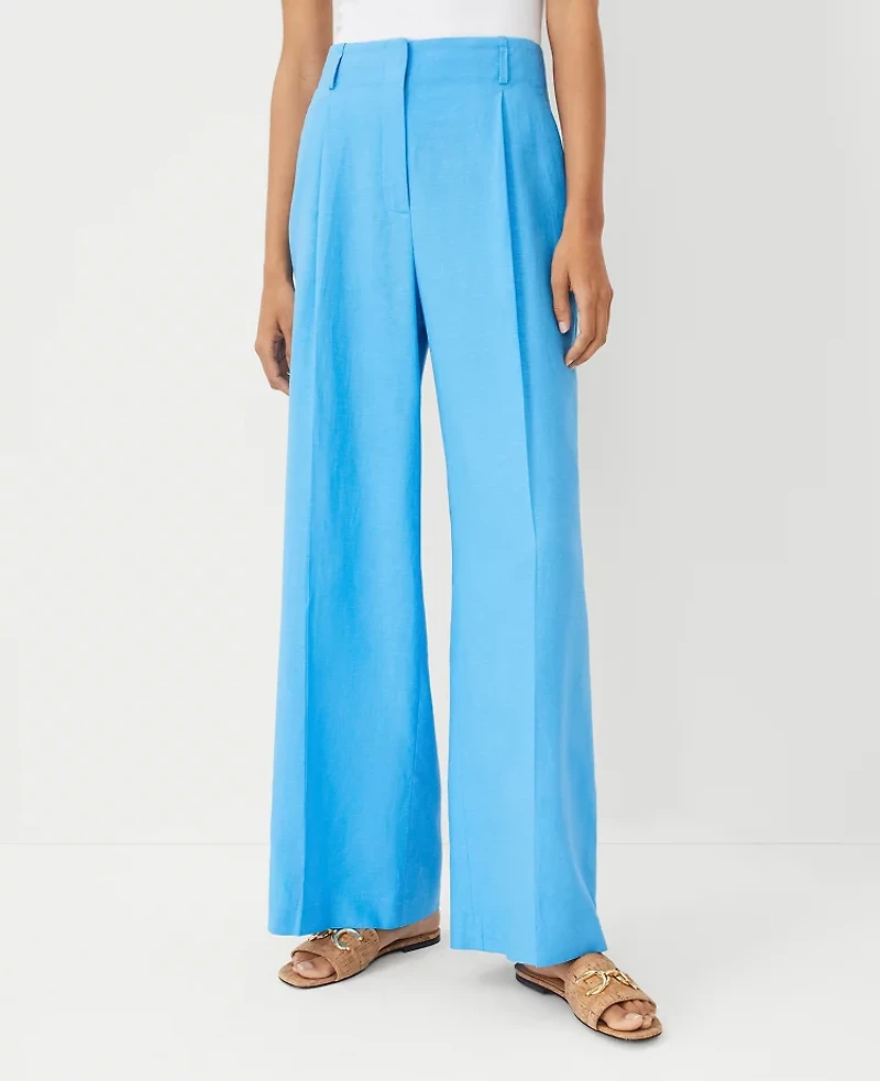 Ann Taylor The Pleated Wide-Leg Pant Size 12 Cerulean Blue Women's