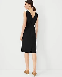 Ann Taylor Double V Sheath Dress Size 0 Black Women's