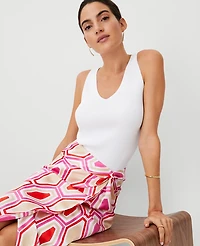 Ann Taylor Geo Knot Wrap Pencil Skirt Size 0 Bold Pink Women's