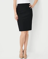 Ann Taylor The Seamed Pencil Skirt Bi-Stretch - Curvy Fit Black Women's