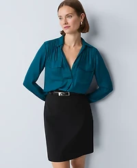 Ann Taylor Soft Drapey Camp Shirt Size Small Pacific Shore Women's