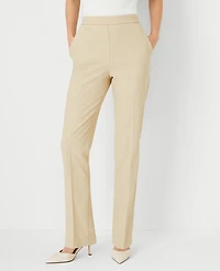 Ann Taylor The Tall Side Zip Straight Pant Bi-Stretch Toasted Oat Women's
