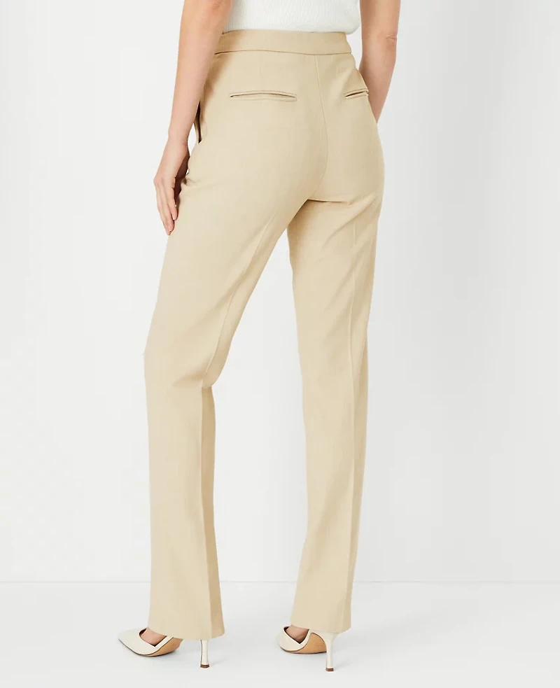 Ann Taylor The Tall Side Zip Straight Pant Bi-Stretch Toasted Oat Women's
