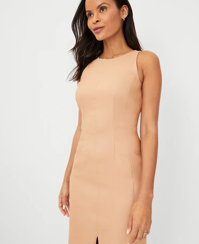 Ann Taylor The Petite Cutaway Sheath Dress Linen Blend