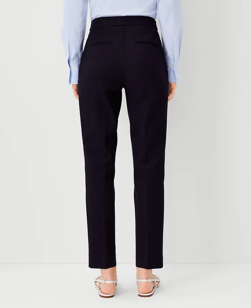 Ann Taylor The Button Tab High Rise Eva Ankle Pant - Curvy Fit Size 0 Atlantic Navy Women's