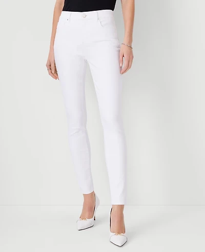 Ann Taylor Petite Mid Rise Skinny Jeans in White - Curvy Fit Size 14 Women's