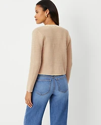 Ann Taylor Petite Crochet Trim Jacket Size Small Camel Combo Women's