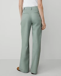Ann Taylor Weekend Collection Topstitched Wide-Leg Pant Emerald Vapor Women's