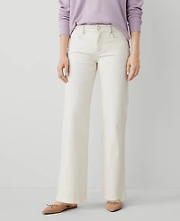Ann Taylor Wide-Leg Jean Size 14 Ivory Women's