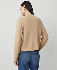 Ann Taylor Ribbed Mock Neck Sweater Baguette Women's