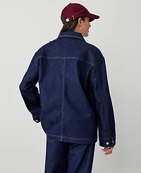 Ann Taylor Petite Weekend Collection Denim Carpenter Jacket Size XS Classic Rinse Wash Women's