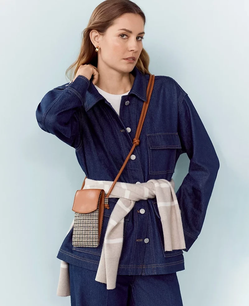Ann Taylor Petite Weekend Collection Denim Carpenter Jacket Size XS Classic Rinse Wash Women's