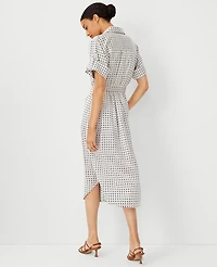 Ann Taylor Petite Geo Midi Shift Dress White Women's