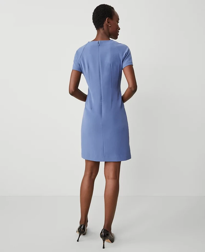 Ann Taylor The Crew Neck Shift Dress in Seasonless Stretch Size 8 Precious Sapphire Women's