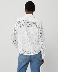 Ann Taylor Petite Lace Shirt Size XS White Women's