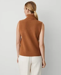 Ann Taylor Faux Suede Mixed Media Turtleneck Sweater Size XS Sahara Women's