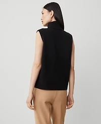 Ann Taylor Faux Suede Mixed Media Turtleneck Sweater XS Women's
