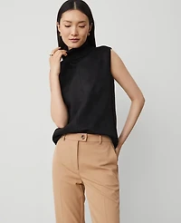 Ann Taylor Faux Suede Mixed Media Turtleneck Sweater XS Women's