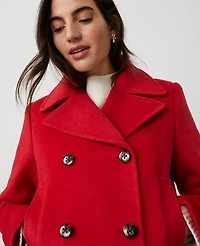 Ann Taylor Wool Blend Peacoat Size XS Iconic Red Women's