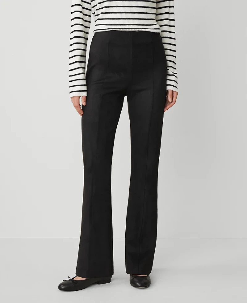 Ann Taylor The Faux Suede Skinny Flare Pant Black Women's