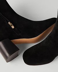 Ann Taylor Flare Heel Suede Bootie Black Women's