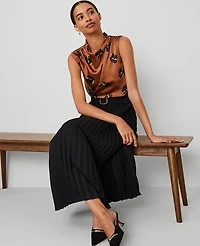 Ann Taylor Belted Pleated Midi Skirt Women's