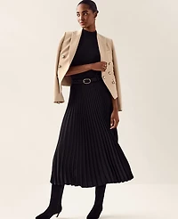 Ann Taylor Belted Pleated Midi Skirt Women's