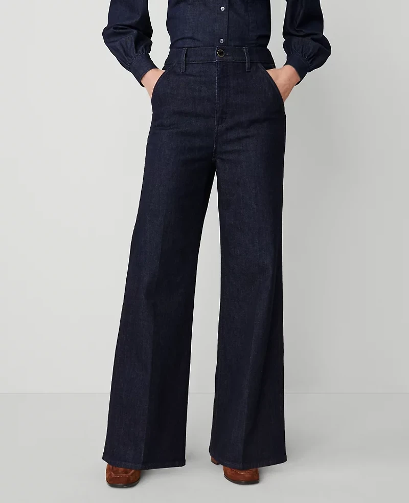 Ann Taylor The Petite Denim Trouser Classic Rinse Wash Women's