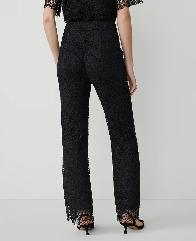 Ann Taylor The Flare Pant in Lace Size 8 Black Women's