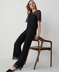 Ann Taylor The Flare Pant in Lace Size 8 Black Women's