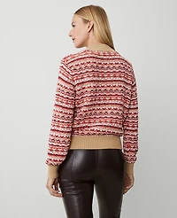 Ann Taylor Tweed Stitch Sweater Orange Multi Women's
