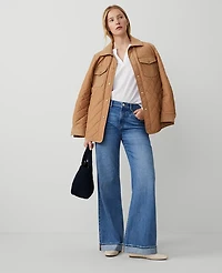 Ann Taylor Palazzo Jean Size 10 Bright Stone Wash Women's