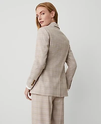 Ann Taylor The Petite Crosby Blazer in Plaid Size 4 Purple Lilac Women's