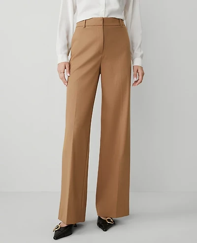 Ann Taylor The Wide-Leg Pant in Seasonless Stretch — Curvy Fit Size 2 Perfect Camel Women's