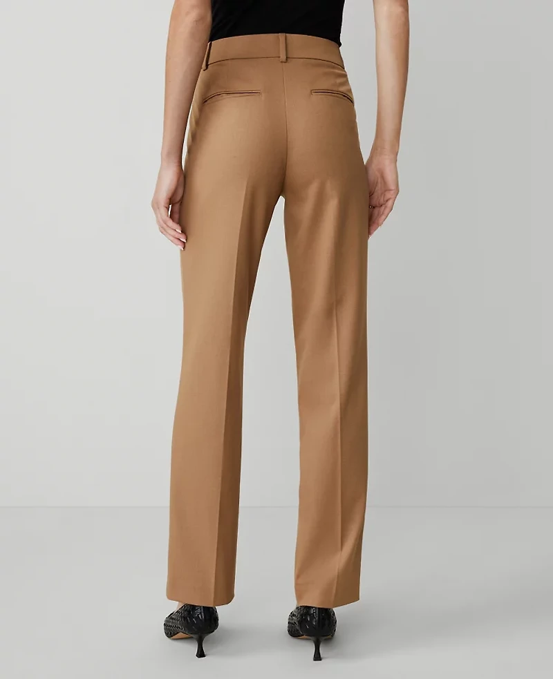 Ann Taylor The Petite Straight-Leg Pant in Seasonless Stretch Size 12 Perfect Camel Women's