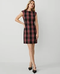Ann Taylor Petite Plaid Shift Dress Size 0 Black Women's