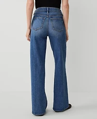 Ann Taylor The Wide Leg Jean Size 4 Original Medium Stone Wash Women's