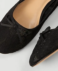 Ann Taylor Lace Ballet Flat Size 9 1/2 Black Women's