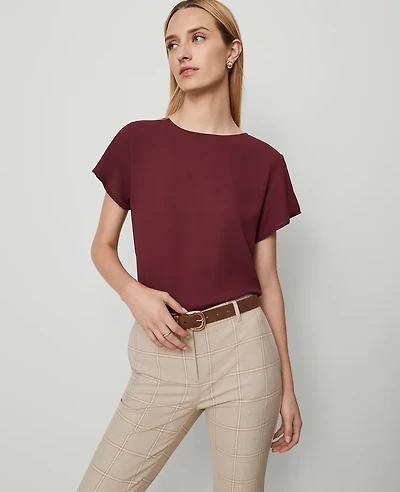 Ann Taylor Mixed Media Crew Neck T-Shirt Women's