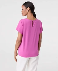 Ann Taylor Mixed Media Crew Neck T-Shirt Women's