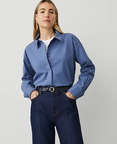 Ann Taylor Button Down Shirt Size XS Precious Sapphire Women's
