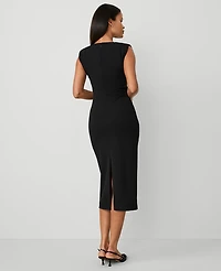 Ann Taylor Petite Cap Sleeve Sheath Midi Dress Women's