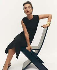 Ann Taylor Petite Cap Sleeve Sheath Midi Dress Women's