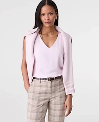 Ann Taylor Mixed Media V-Neck Shell Top Women's